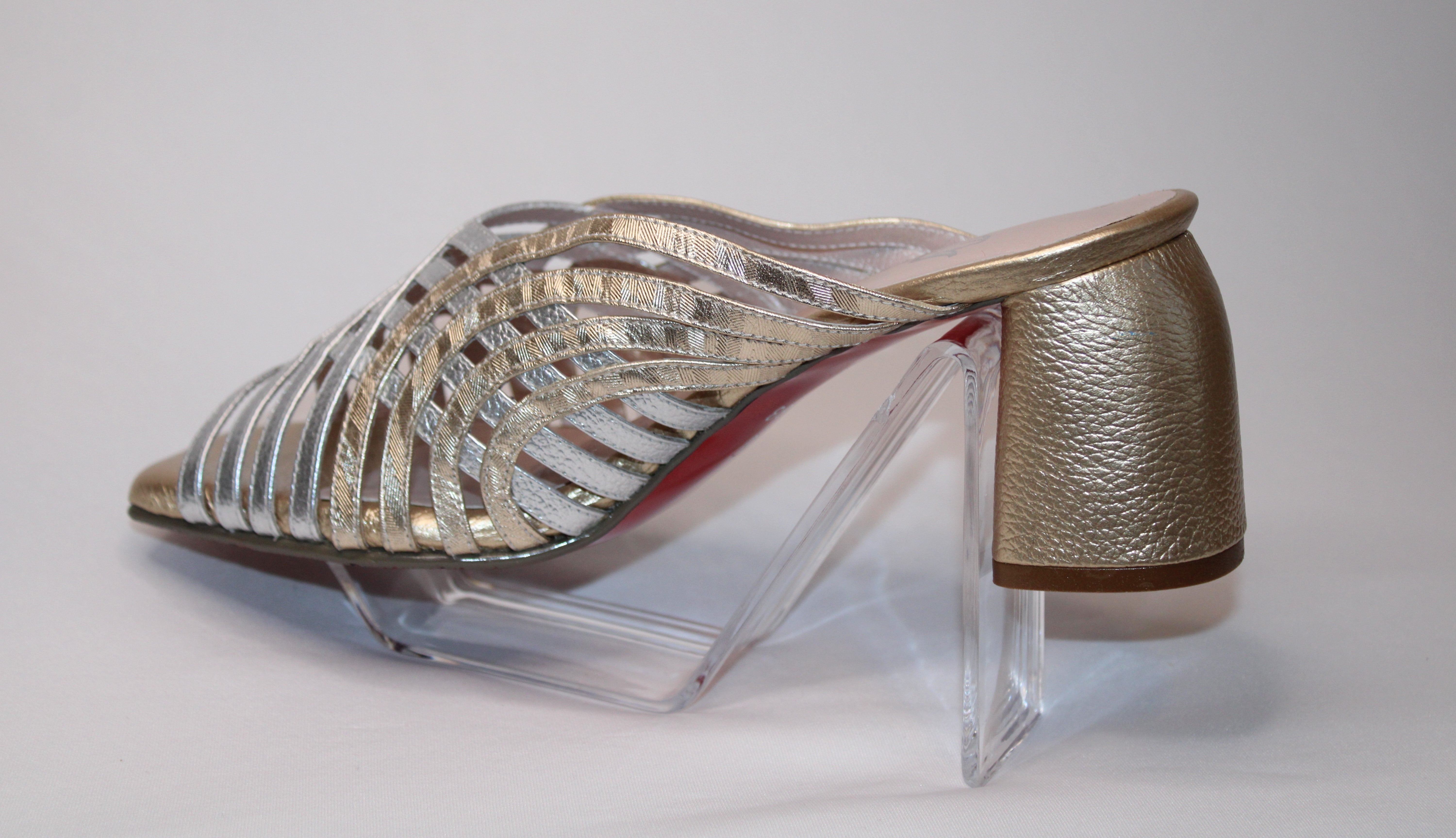 Silver and Gold Slingbacks | Ref 5688