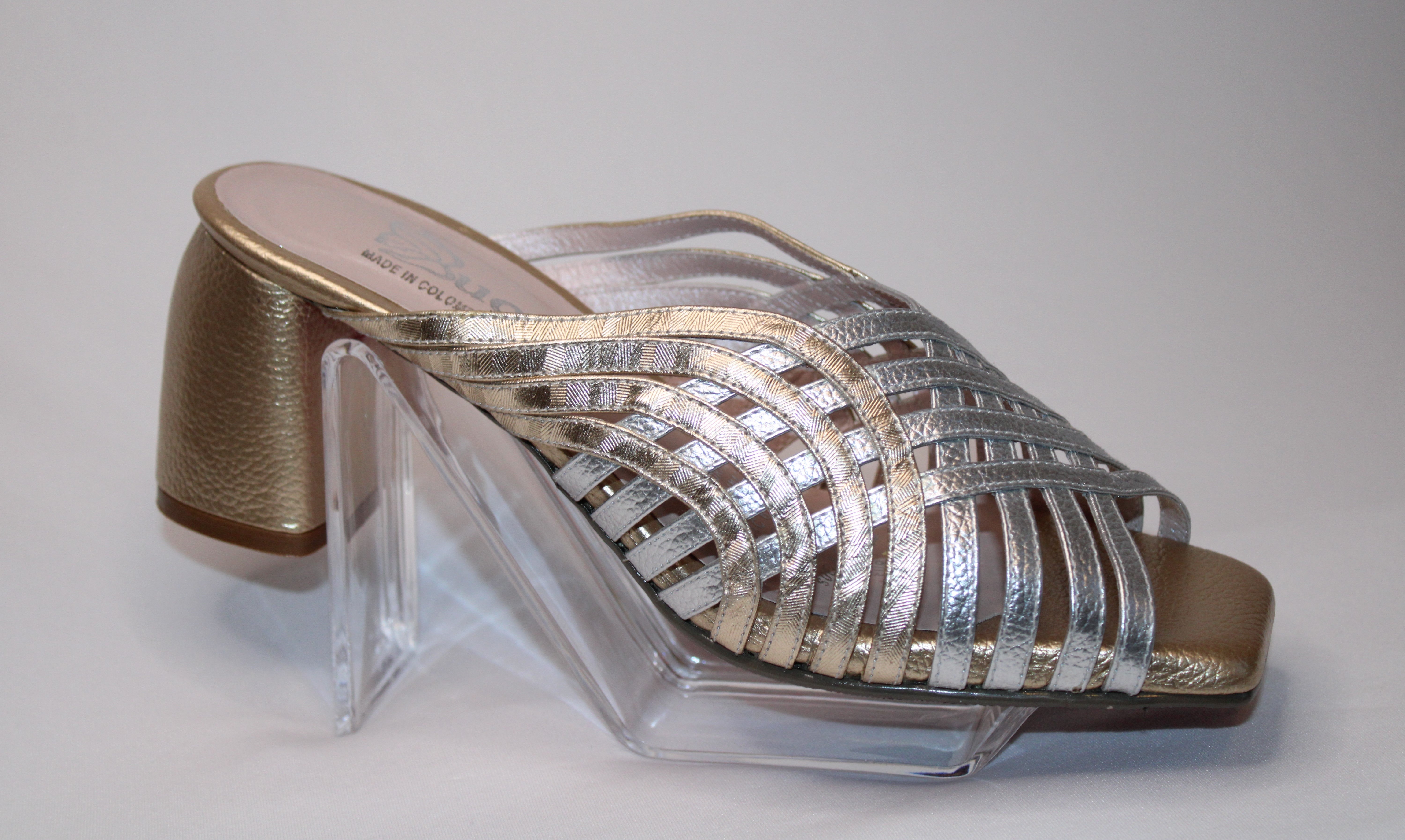 Silver and Gold Slingbacks | Ref 5688