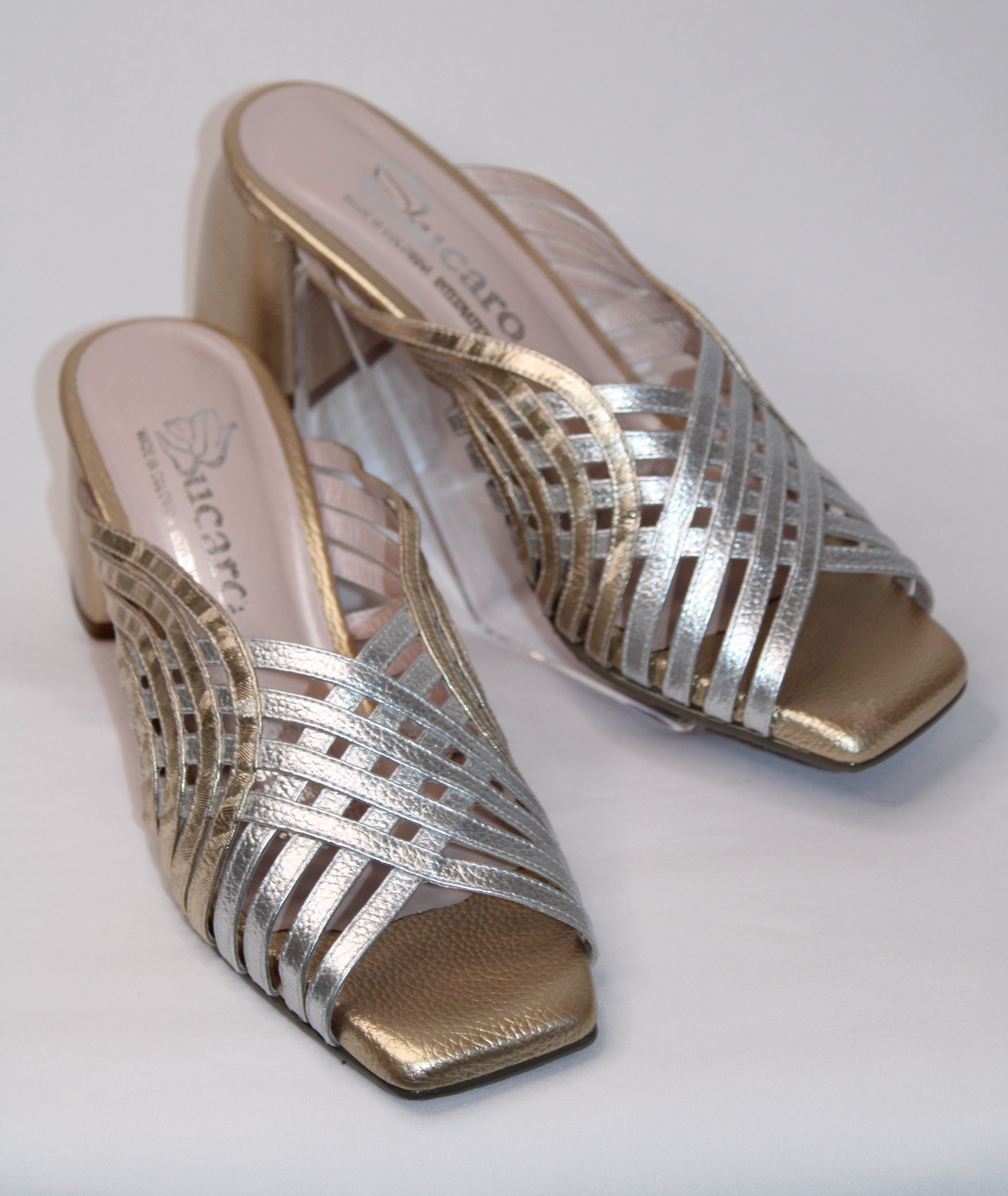 Silver and Gold Slingbacks | Ref 5688