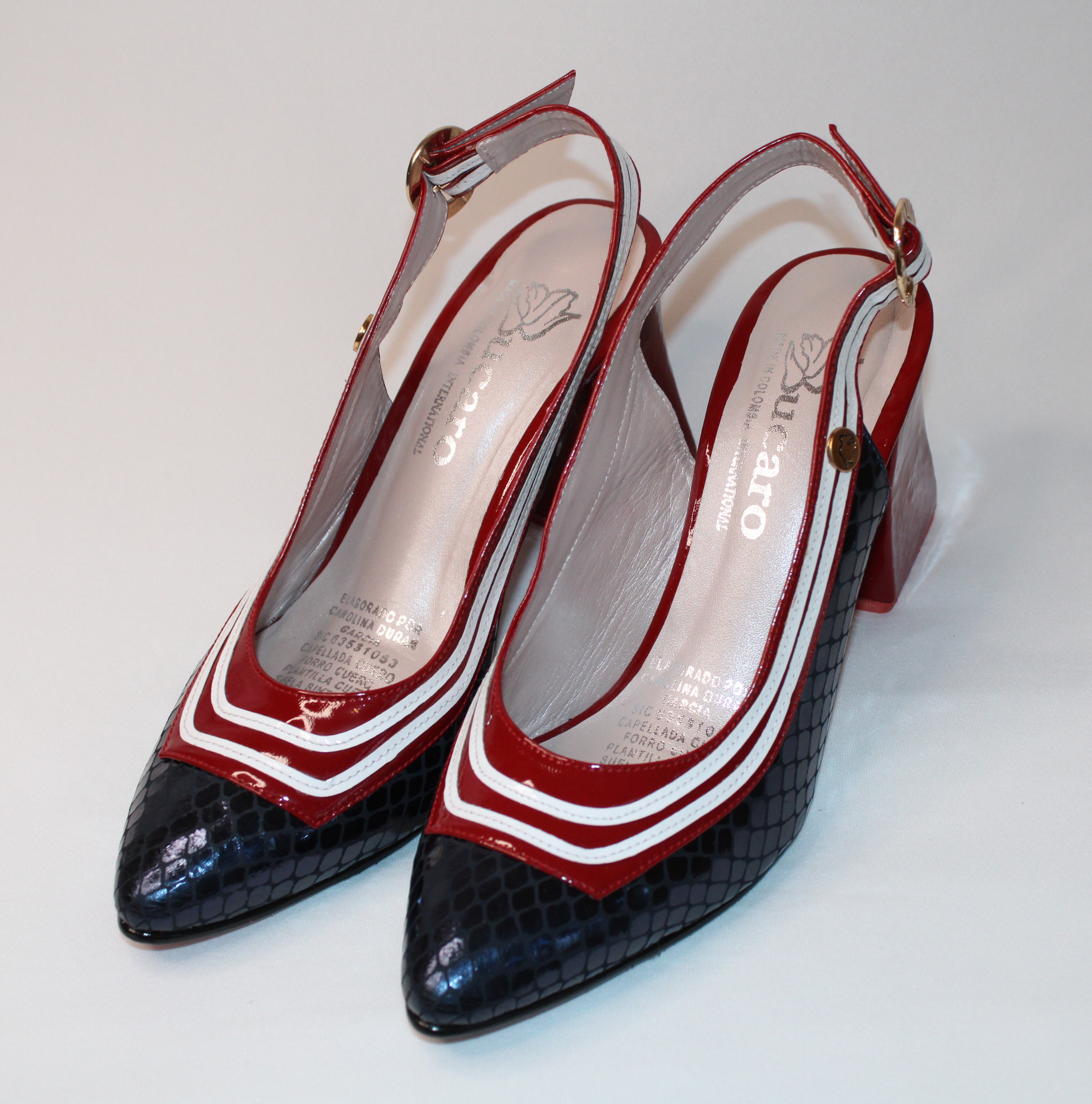 Red and Blue, Slingbacks | Ref 3259