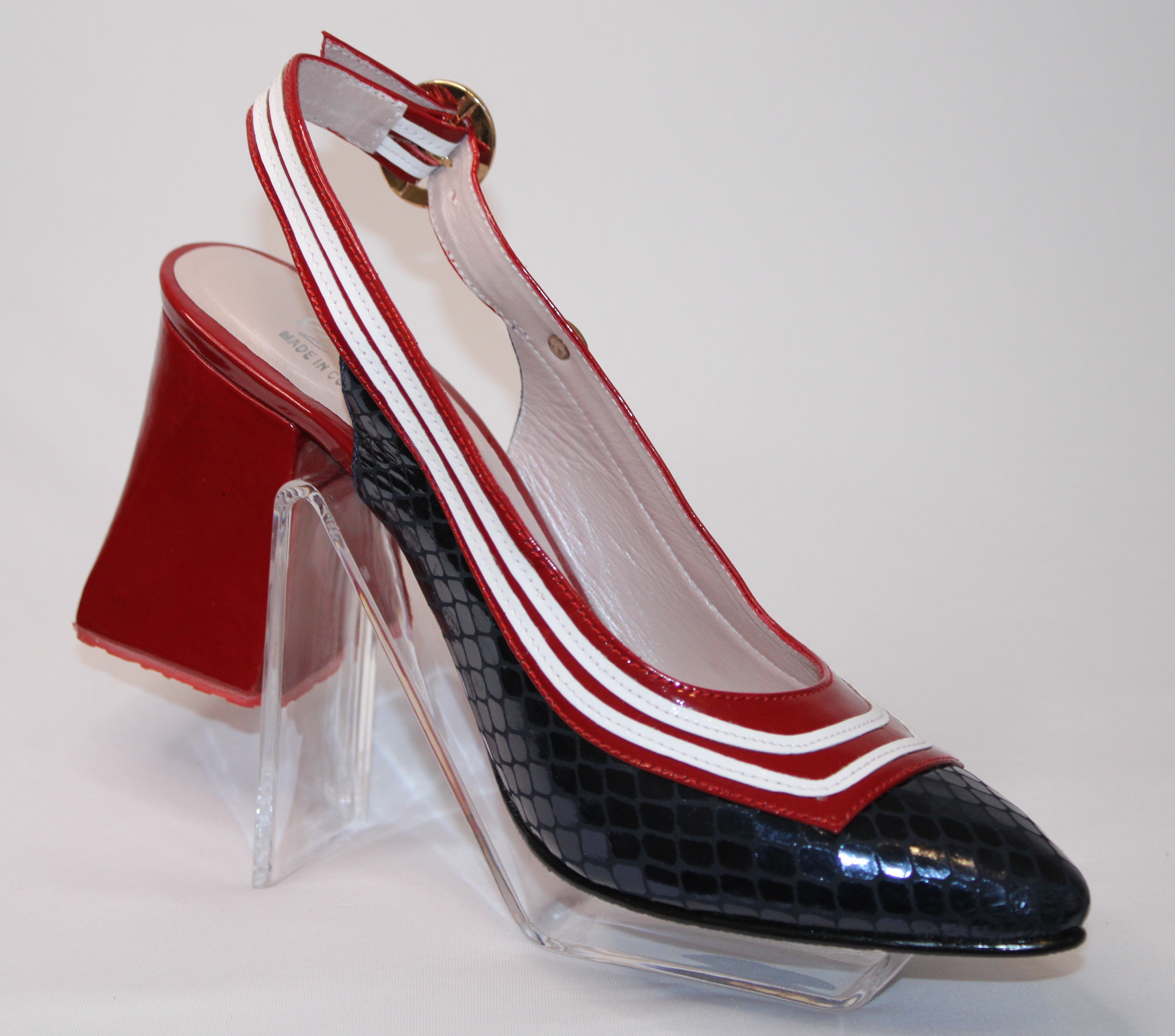 Red and Blue, Slingbacks | Ref 3259