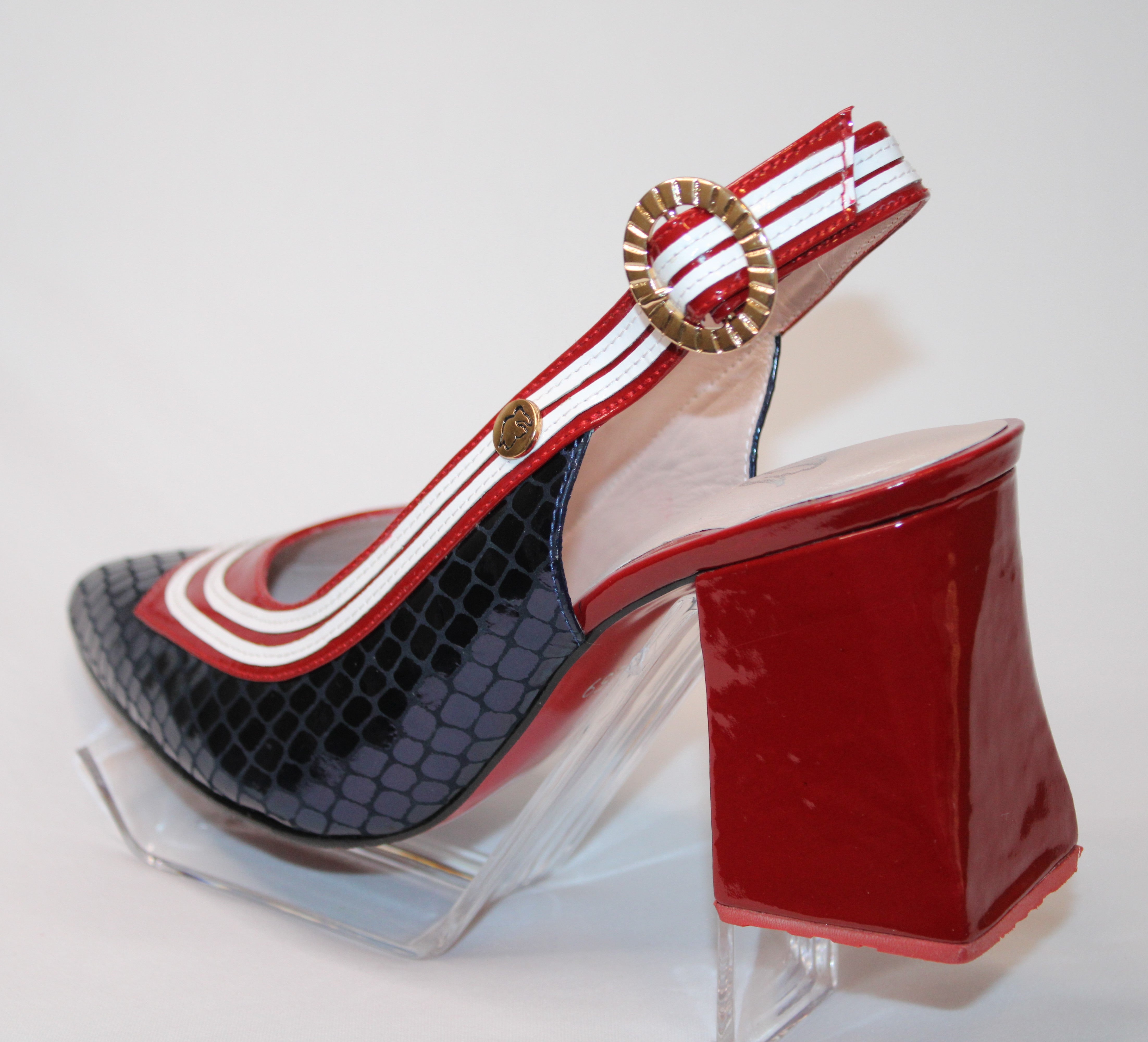 Red and Blue, Slingbacks | Ref 3259